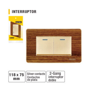 INTERRUPTOR EMPOTRAR DOBLE MADERA INT202U