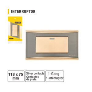 INTERRUPTOR EMPOTRAR SIMPLE DORADO INT101U