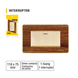 INTERRUPTOR EMPOTRAR SIMPLE MADERA INT201U