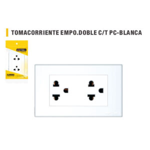 TOMACORRIENTE EMPOTRAR DOBLE C/T BLANCA TMA632U