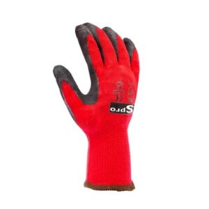 GUANTE FLEX TEJIDO ROJO RECUBIERTO PALMA LATEX NEGRO