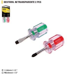 DESARMADOR M/TRANSPARENTE 2PCS 1 1/2"x6" DET211P