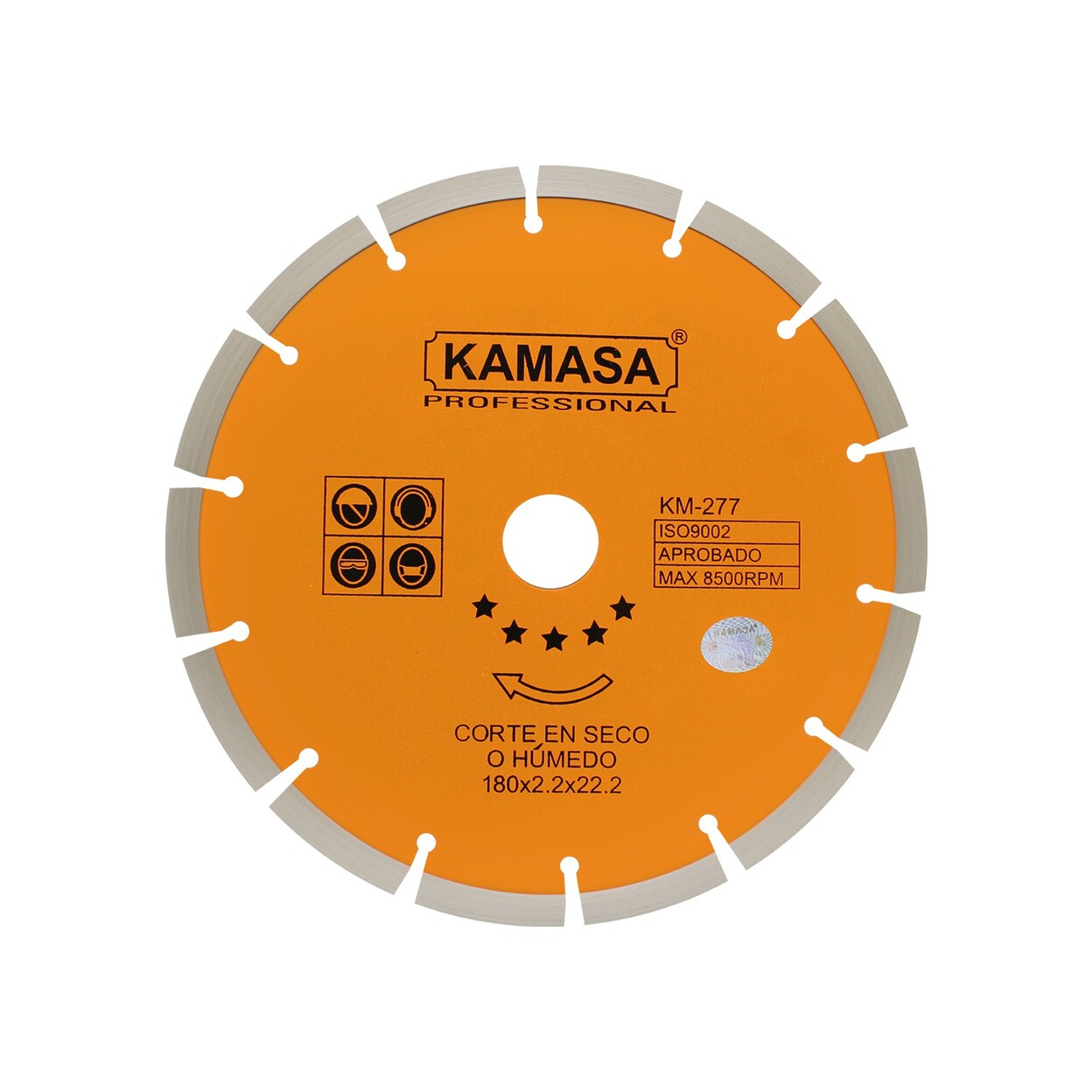 DISCO CONCRETO SEGMENTADO NARANJA 7" HUMEDO/SECO KM-277